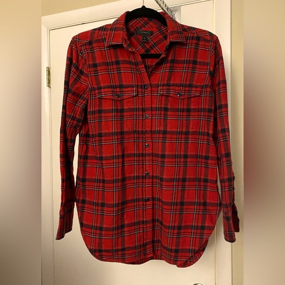 J. Crew Flannel Button Down Size 00 - Picture 1 of 8